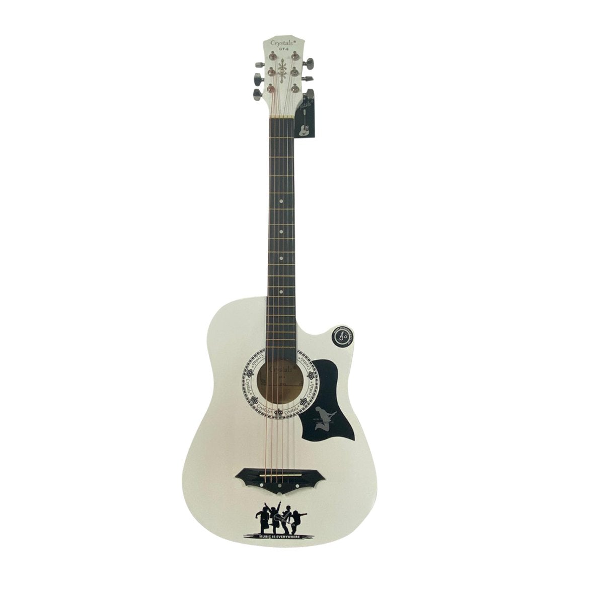 38" Full Size 6 String Acoustic Guitar White