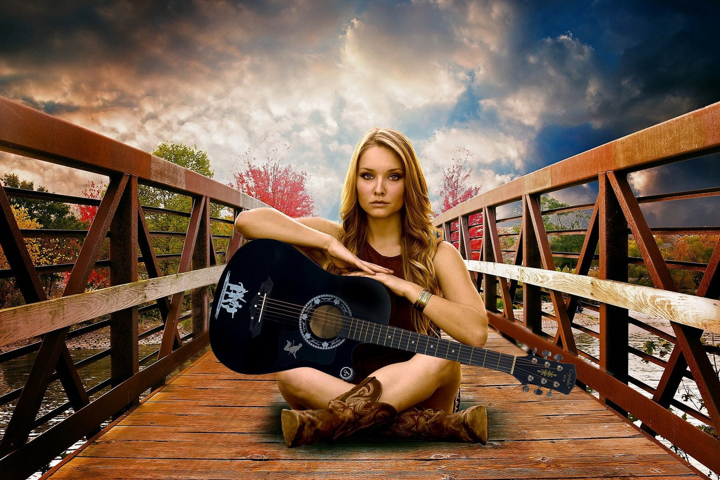 38" Full Size 6 String Acoustic Guitar Black